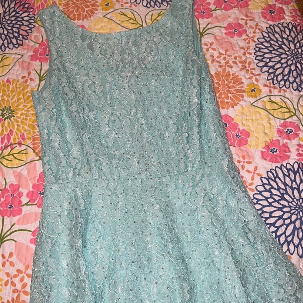 LIGHT BLUE SKATER SPARKLE SIZE 9 DRESS